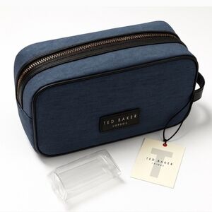 Ted Baker London Toiletry Bag Blue W/Bottles Men's NWT $39